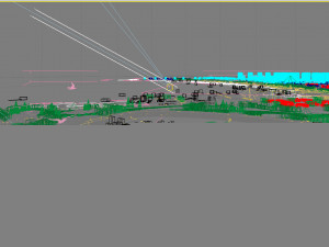 beach scenery and residential buildings 02 Model 3D