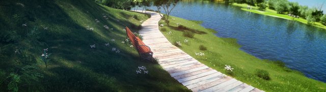 path by the lake Model 3D .c4d .max .obj .3ds .fbx .stl .blend 
