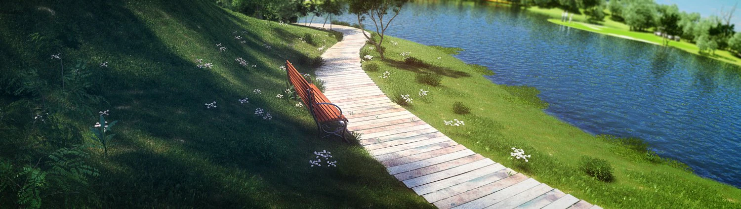 path by the lake 3D Model .c4d .max .obj .3ds .fbx .stl .blend