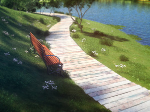 path by the lake Modelo 3D