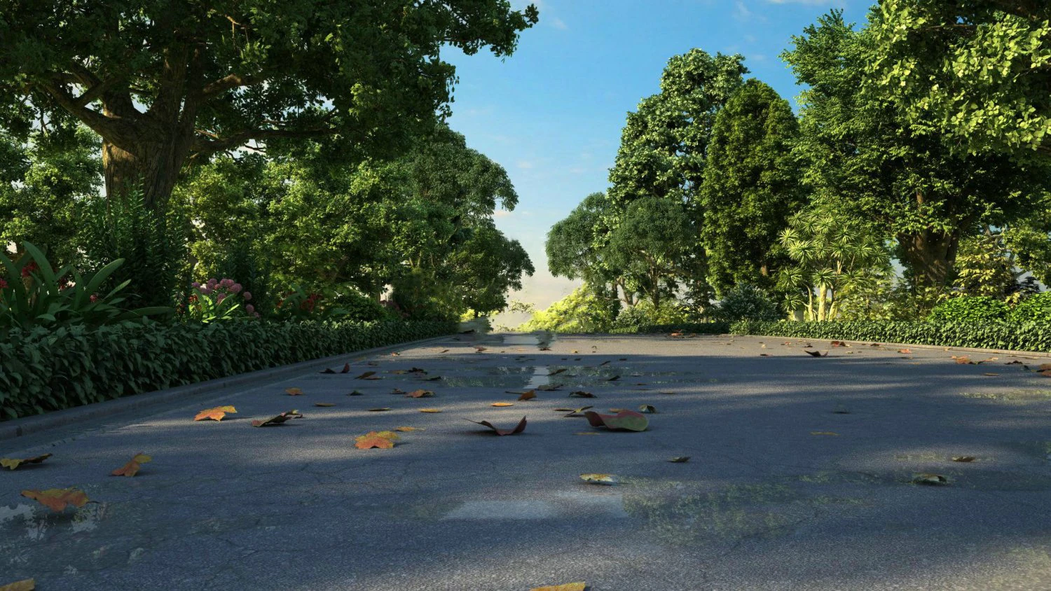 residential area road 01 3D Model .c4d .max .obj .3ds .fbx .stl .blend 
