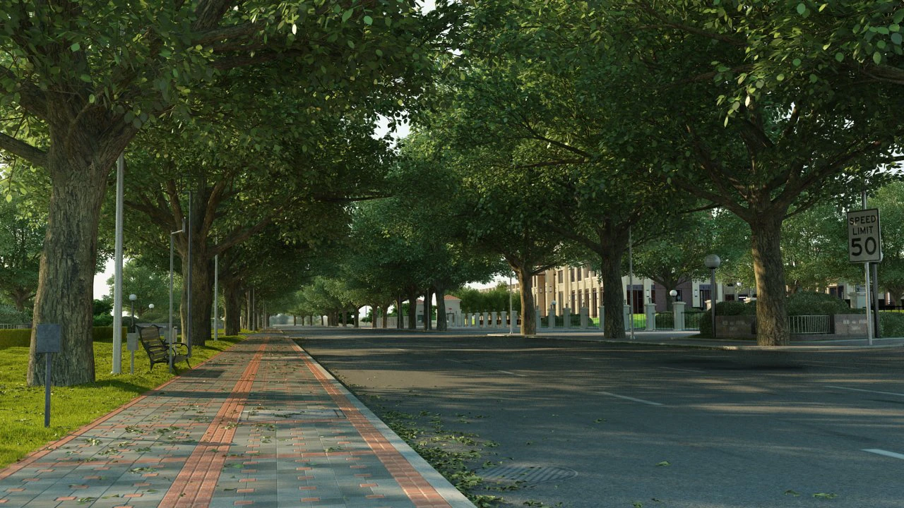 residential area road 13 3D Model .c4d .max .obj .3ds .fbx .stl .blend 