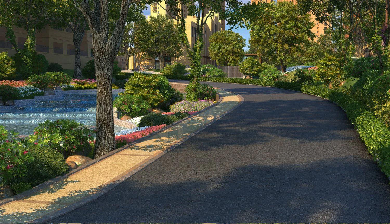 residential area road 14 3D Model .c4d .max .obj .3ds .fbx .stl .blend 