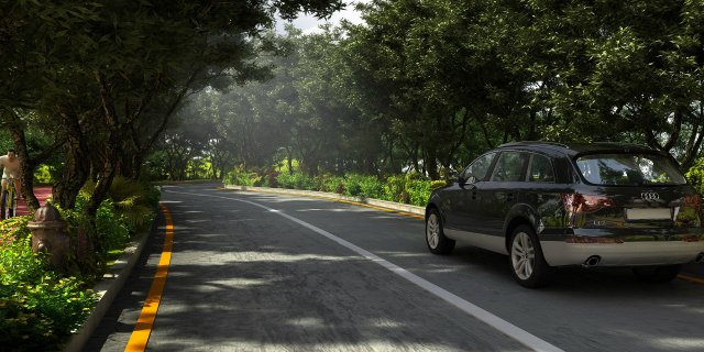 residential area road 16 3D Модель .c4d .max .obj .3ds .fbx .stl .blend 