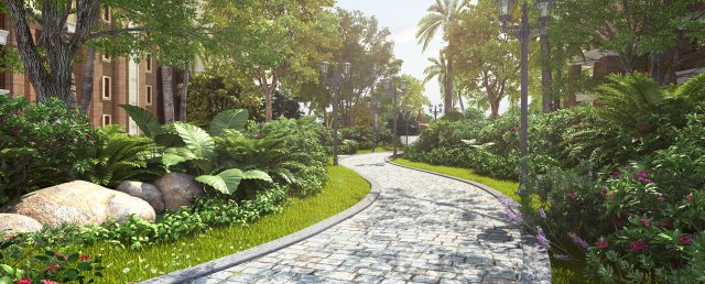 residential area road 12 3D 모델 .c4d .max .obj .3ds .fbx .stl .blend 