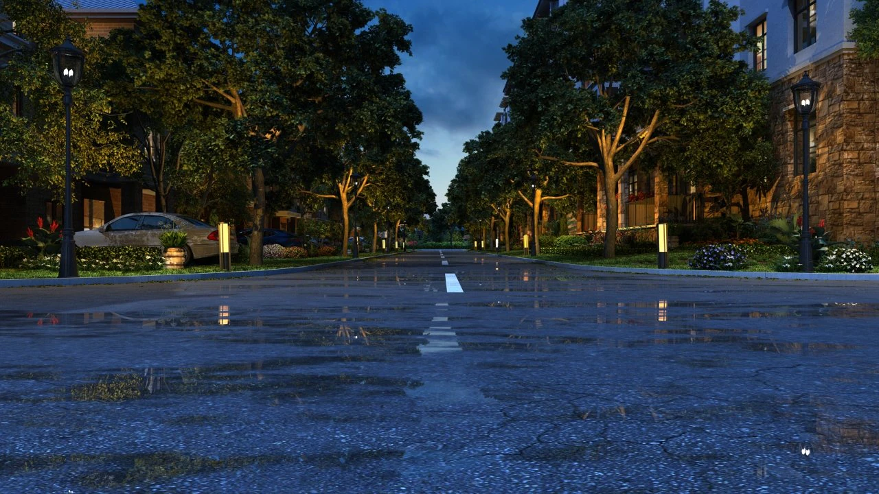 residential area road 21 3D Model .c4d .max .obj .3ds .fbx .stl .blend