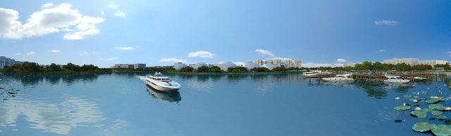 residential community and lake scenery 3D-Modell .c4d .max .obj .3ds .fbx .stl .blend 