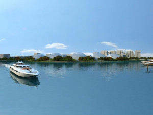 residential community and lake scenery 3D Model