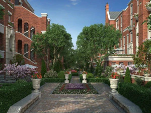 paisaje de jard&iacute;n comunitario residencial 03 Modelo 3D