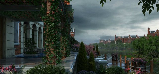 residential community garden scenery 04 3D Model .c4d .max .obj .3ds .fbx .stl .blend 