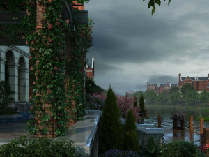 residential community garden scenery 04 3D Model