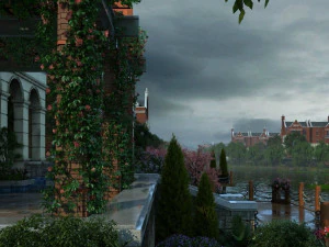 paisaje de jard&iacute;n comunitario residencial 04 Modelo 3D