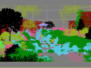 residential community garden scenery 05 3D Model