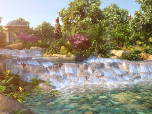 residential community garden scenery 09 3D Model
