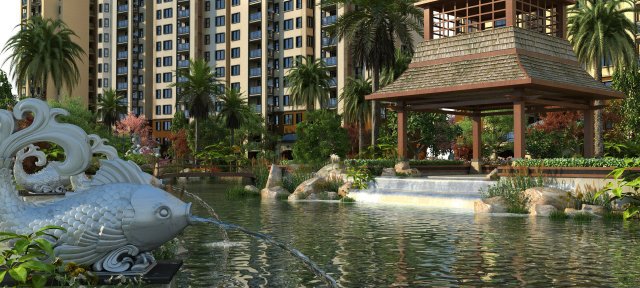residential community garden scenery 11 Modello 3D .c4d .max .obj .3ds .fbx .stl .blend 