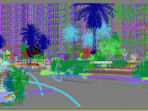 residential community garden scenery 11 3D Model