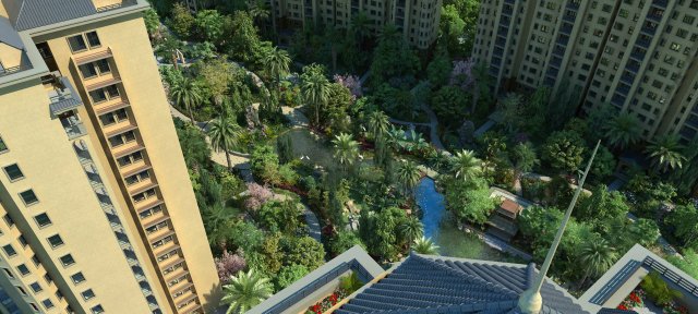residential community garden scenery 13 3D Model .c4d .max .obj .3ds .fbx .stl .blend 