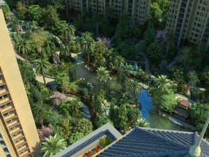 Пейзаж сада жилого сообщества 13 3D Модель