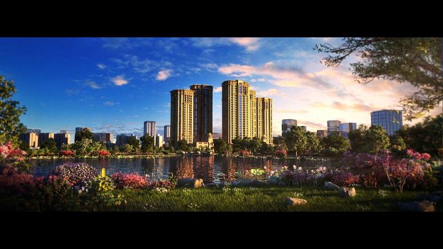 residential community landscape 02 3D Модель .c4d .max .obj .3ds .fbx .stl .blend 