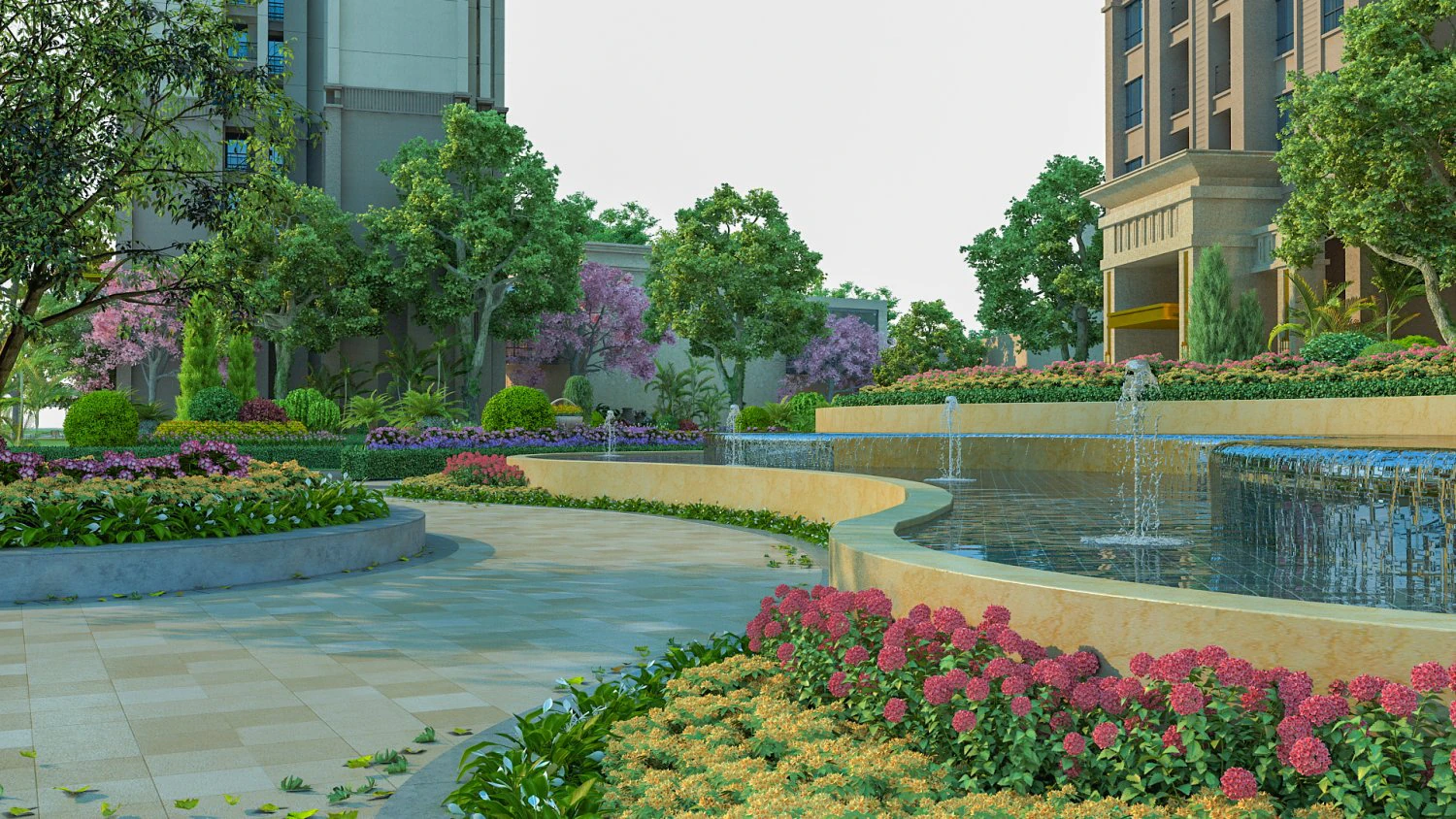 residential community landscape 103 3D Model .c4d .max .obj .3ds .fbx .stl .blend
