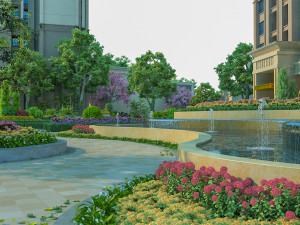 residential community landscape 103 Model 3D
