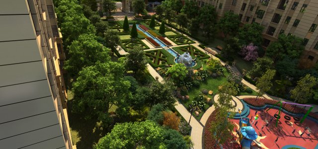 residential community landscape 104 3D 模型 .c4d .max .obj .3ds .fbx .stl .blend 