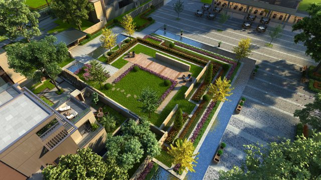 residential community landscape 116 3D Модель .c4d .max .obj .3ds .fbx .stl .blend 