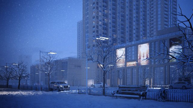 residential community landscape 15 3D Модель .c4d .max .obj .3ds .fbx .stl .blend 
