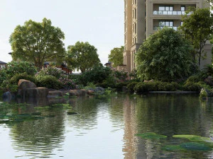 residential community landscape 16 3D Model