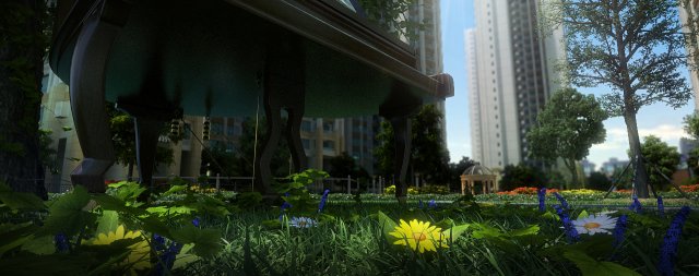 residential community landscape 17 3D Model .c4d .max .obj .3ds .fbx .stl .blend 