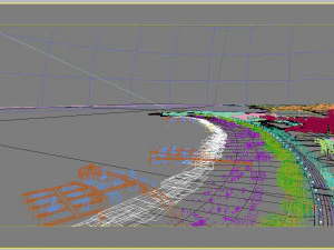 beach scenery and residential buildings 01 3D Model