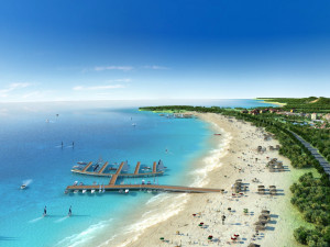 beach scenery and residential buildings 01 3D-Modell