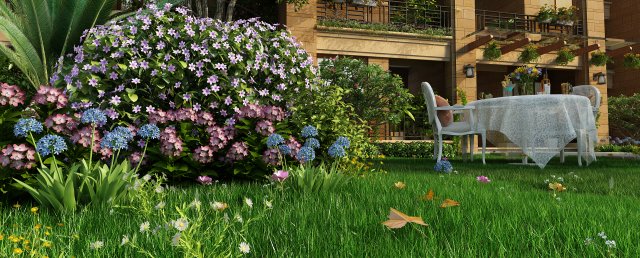 residential community landscape 27 3D Модель .c4d .max .obj .3ds .fbx .stl .blend 