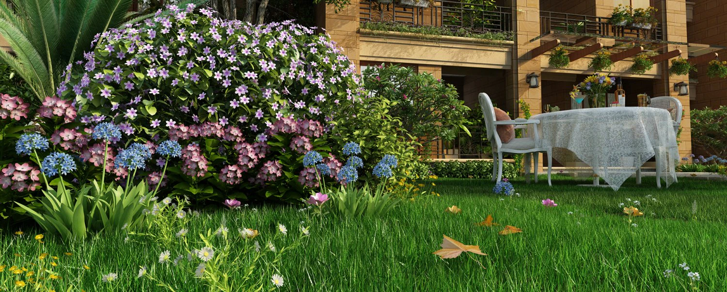 residential community landscape 27 3D Model .c4d .max .obj .3ds .fbx .stl .blend