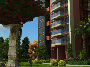 residential community landscape 18 3D Model