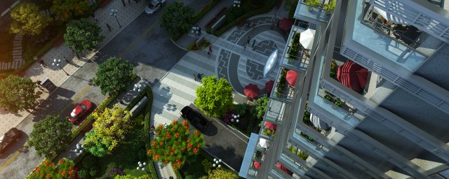 residential community landscape 19 3D Modell .c4d .max .obj .3ds .fbx .stl .blend