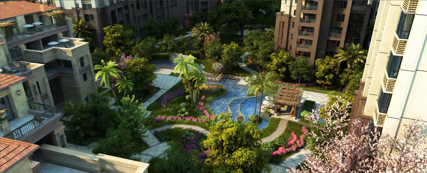 residential community landscape 25 3D Model .c4d .max .obj .3ds .fbx .stl .blend