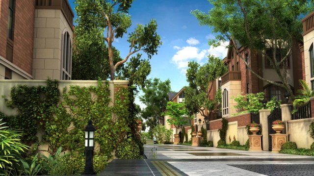 residential community landscape 26 3D 模型 .c4d .max .obj .3ds .fbx .stl .blend