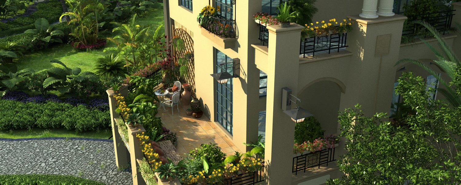 residential community landscape 28 3D Model .c4d .max .obj .3ds .fbx .stl .blend