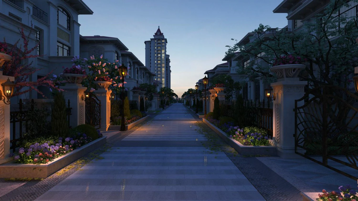 residential community landscape 38 3D Model .c4d .max .obj .3ds .fbx .stl .blend