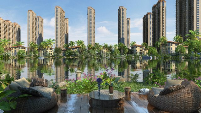 residential community landscape 50 3D Model .c4d .max .obj .3ds .fbx .stl .blend 