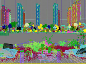 residential community landscape 50 3D Model