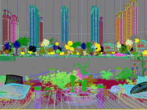 residential community landscape 50 3D Model