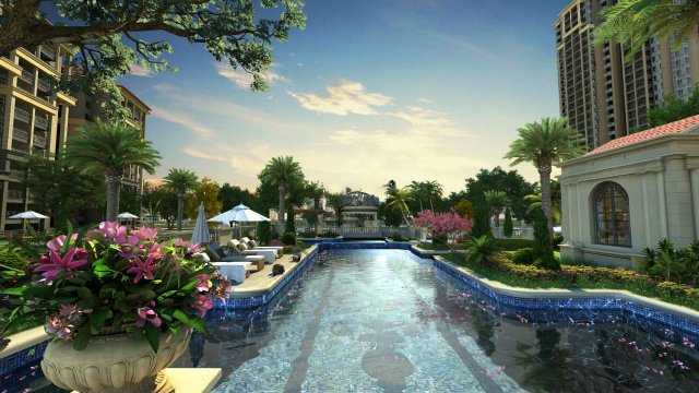 residential community landscape 57 3D Модель .c4d .max .obj .3ds .fbx .stl .blend 