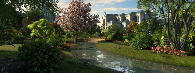 residential community landscape 70 Model 3D .c4d .max .obj .3ds .fbx .stl .blend 