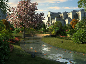 residential community landscape 70 Model 3D