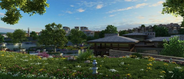 residential community landscape 72 3D Model .c4d .max .obj .3ds .fbx .stl .blend 