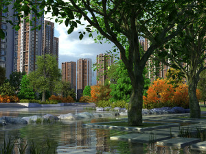residential community landscape 73 Model 3D
