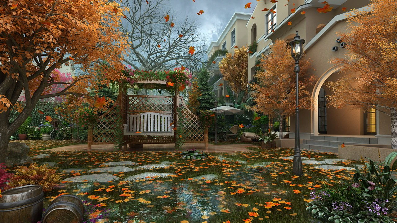 residential community landscape 84 3D Model .c4d .max .obj .3ds .fbx .stl .blend