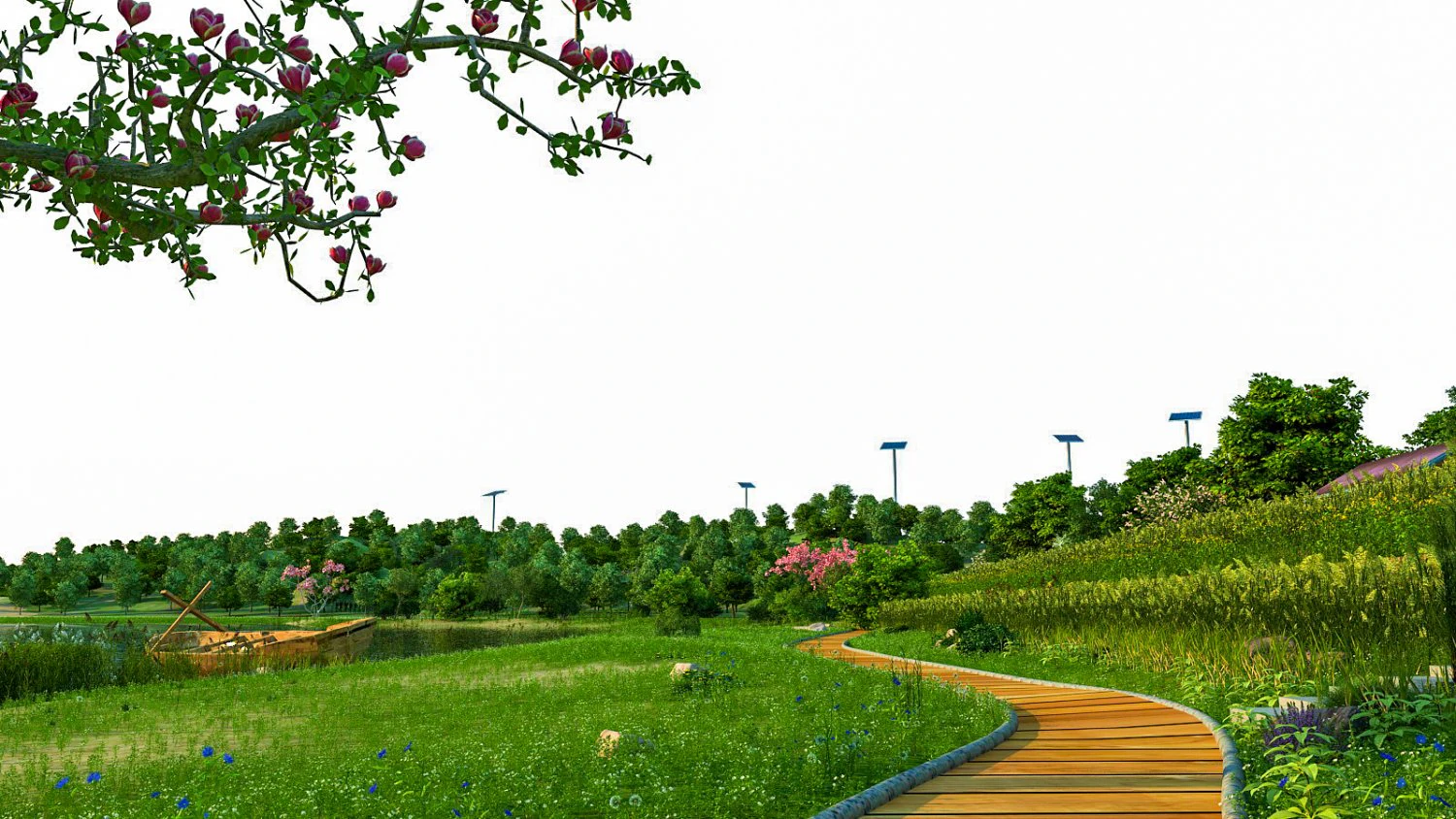 residential community landscape 91 3D Model .c4d .max .obj .3ds .fbx .stl .blend
